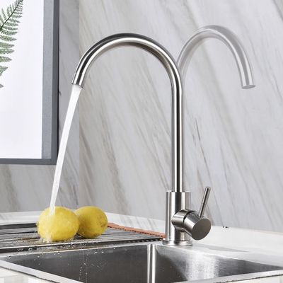 Rubinetto di acqua fredda caldo della singola maniglia dei rubinetti del lavandino di cucina dell'OEM 304 senza piombo