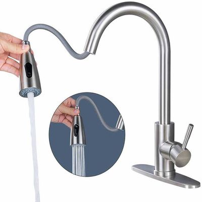 ISO9001 ha spazzolato l'OEM del rubinetto della cucina di acciaio inossidabile estrae il rubinetto di acqua