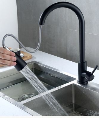 Il nero del ODM dell'OEM estrae la trafilatura del rubinetto della cucina calda ed il rubinetto di acqua fredda