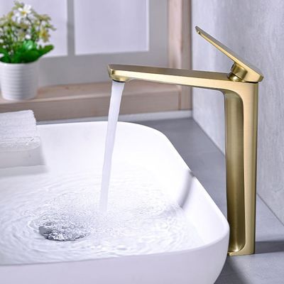 Senza piombo sicuro di tatto meticoloso caldo e freddo dell'oro del rubinetto moderno del lavabo