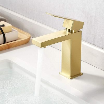 rubinetto di 12L/Min Brushed Gold Bathroom Basin per l'edificio per uffici