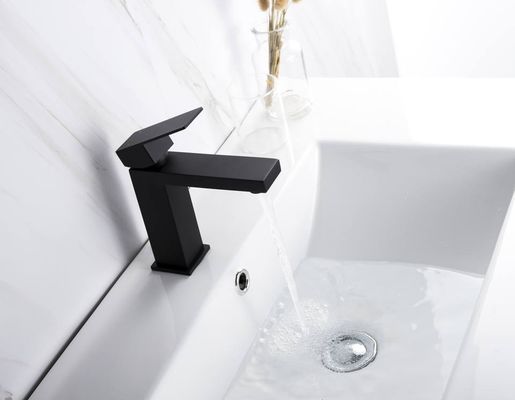Miscelatore nero non d'arrugginimento senza piombo dell'acqua fredda e caldo per il lavabo